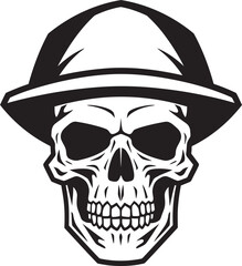 Construction Guardian: Vector Logo Design for Site Safety Skull Architect: Iconic Skull in Construction Helmet Graphics