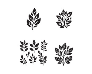 leaf silhouette vector icon graphic logo design