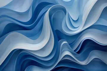 Obraz premium Abstract blue waves background with fluid shapes and curves