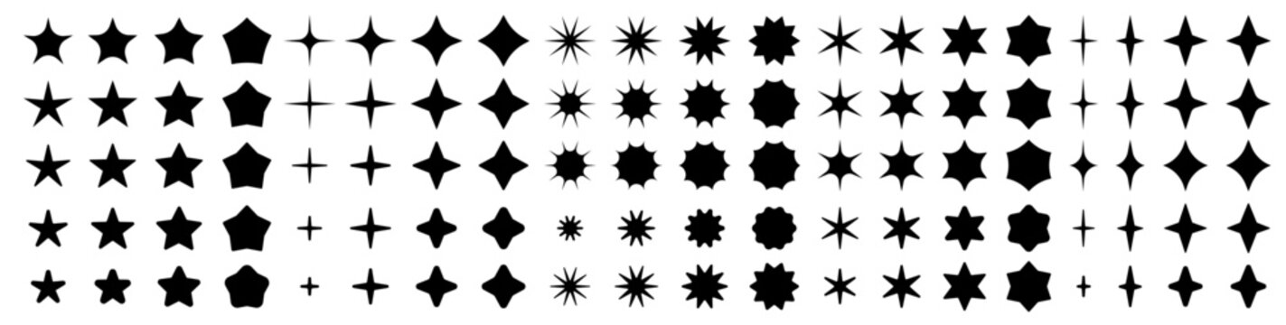 all star shapes vector black