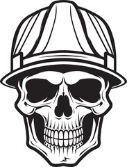 Hard Hat Guardian: Vector Logo Design for Construction Sites Construction Guardian: Iconic Helmet-Wearing Skull Graphics
