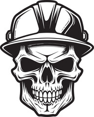Construction Guardian: Iconic Helmet-Wearing Skull Graphics Skull Constructor: Vector Logo Design for Construction Workers