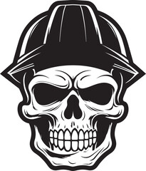 Skull Constructor: Vector Logo Design for Construction Workers Hard Hat Sentinel: Iconic Skull in Construction Helmet Graphics