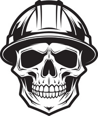 Skull Scaffold: Vector Logo Design for Site Safety Hard Hat Skull: Iconic Helmet-Wearing Skull Graphics