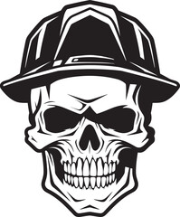 Skull Constructor: Iconic Helmet-Wearing Skull Graphics Hard Hat Guardian: Vector Logo Design for Construction Safety