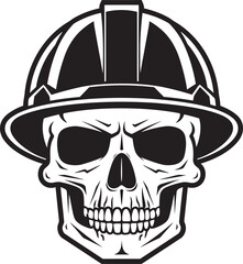 Skull Foreman: Iconic Helmet-Wearing Skull Graphics Hard Hat Guardian: Vector Logo Design for Site Safety