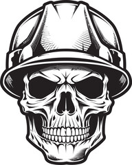 Construction Protector: Iconic Skull in Construction Helmet Graphics Skull Engineer: Vector Logo Design for Construction Professionals