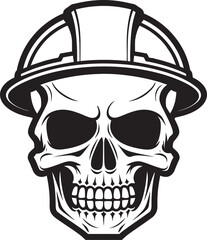 Skull Engineer: Vector Logo Design for Construction Professionals Hard Hat Protector: Iconic Helmet-Wearing Skull Graphics