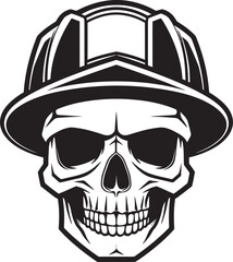 Skull Scaffold: Iconic Skull in Construction Helmet Graphics Hard Hat Skull: Vector Logo Design for Construction Workers