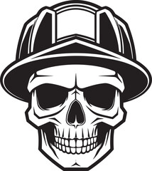 Skull Scaffold: Iconic Skull in Construction Helmet Graphics Hard Hat Skull: Vector Logo Design for Construction Workers