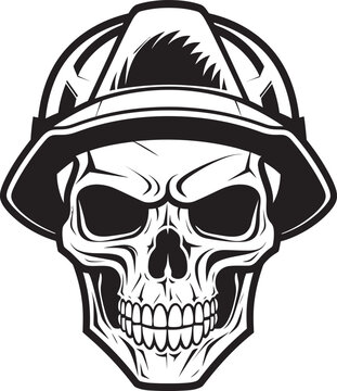 Hard Hat Sentry: Iconic Skull in Construction Helmet Graphics Construction Sentinel: Vector Logo Design for Construction Sites