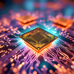 close up of computer chip circuit board