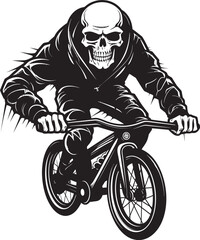GhostRider: Skull Bicycle Emblem Design SkullCycle: Vector Logo Design for Biking Enthusiasts