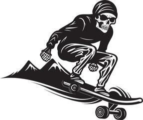 Skull Skater: BoneBoard Icon Design Grim Grind: Ghost Rider Skull Graphics