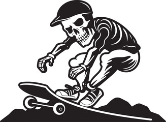 Grim Grind: Ghost Grind Skull Graphics Ghost Rider: Skull Skater Skateboard Icon