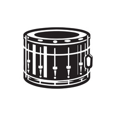 Percussive Elegance: Intricate Steel Drum Silhouette, Accompanied by Minimalist Vector Rendering, Steel Drum Illustration - Minimallest Steel Drum Vector
