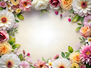 Naklejka na ściany i meble frame of flowers