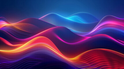 Vibrant abstract background with flowing waves in a gradient of vivid colors