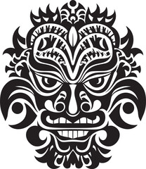 Bali Beauty: Traditional Mask Vector Logo Island Icons: Balinese Mask Icon Design