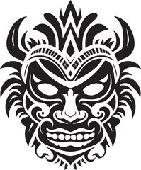 Island Eternity: Bali Mask Icon Logo Ancient Adornments: Traditional Bali Mask Emblem Graphics