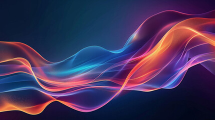 Dynamic digital illustration with flowing waves in vivid colors