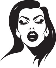 Dark Desires Duchess: Vector Logo of Woman Vampire Face Nightly Noir Nails: Woman Vampire Face Emblem Graphics