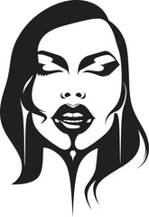 Enigmatic Elegance: Vector Logo of Femme Vampire's Visage Vampiric Vixen: Vector Logo Design of Woman's Face