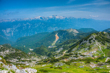 Triglav national park viewed from Mount Vogel, Slovenia