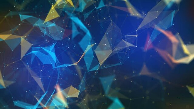 Rotating blue and yellow Plexus Background Animation Video