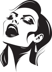 Veiled Vamp: Woman Vampire Icon Graphics Mystical Muse: Vector Logo of Alluring Vampire Face