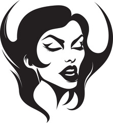 Veiled Vamp: Vector Logo of Gothic Vampire Face Gothic Glamour: Woman Vampire Icon Graphics