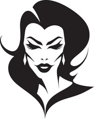 Enigmatic Elegance: Enchanting Vampire Face Icon Moonlit Majesty: Mysterious Woman Vampire Graphics