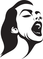 Moonlit Majesty Mistress: Woman Vampire Face Icon Design Veiled Vampiress Veins: Vector Logo of Woman Vampire Face
