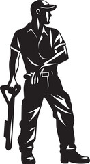 Craftsmanship Crest: Iconic Worker Symbolism Workforce Insignia: Emblematic Worker Graphics