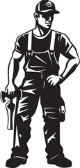 Labor Legacy: Vector Logo Design for Workers Tradesman Tribute: Iconic Worker Symbol