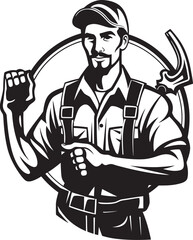 Trade Trademark: Worker Emblem Design Labor Legacy: Vector Icon Graphics
