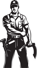 Craftsmanship Crest: Vector Labor Symbol Trendy Shopper Chic: Young Woman Vector Logo Design