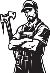 Laborer Legacy: Vector Logo of Essential Worker Industry Icons: Iconic Worker Symbol Design