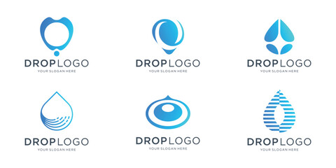 water drop logo design icons set, perfect for logo templates.
