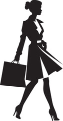 Urban Elegance: Vector Logo of Glamour Goddess Glamour Goddess: Young Woman with Bag Icon Graphics