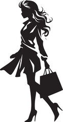 Fashion Iconic: Vector Logo of Vogue Visionary Vogue Visionary: Young Woman Shopping Bag Emblem