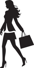 Couture Chic: Fashion-Savvy Lady's Shopping Bag Icon Retail Royalty: Iconic Vector Logo of Trendy Shopper