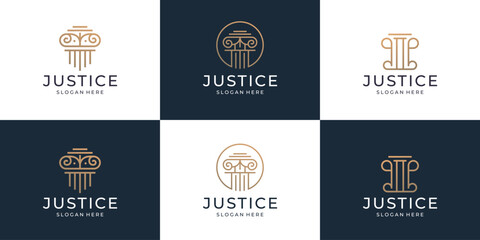 Fototapeta premium inspiration lawyers justice logo symbol branding perfect for company logos. Vector illustration