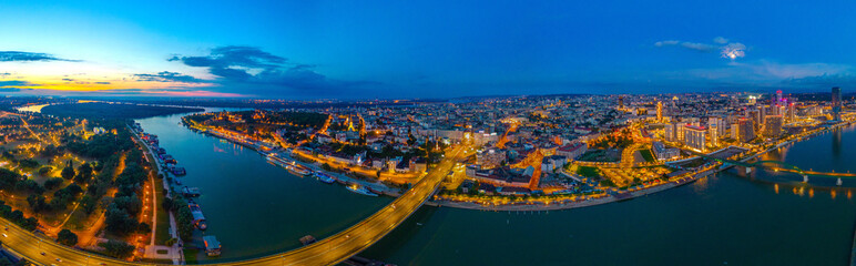Sunset Over Downtown Belgrade Viewed