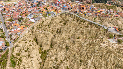 La Paz, Valle de la Luna scenic rock formations. Bolivia. - obrazy, fototapety, plakaty