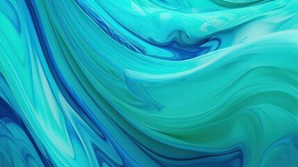 Abstract blue and green swirl sea foam shapes liquid background.
