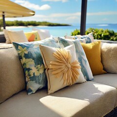 Decorative pillows on a couch