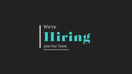 We are Hiring a design with a Magnifying Glass on a yellow background. Minimal we are hiring background. 