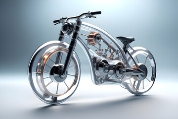 Futuristic concept motorcycle on blue background
