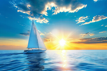 summer sail boat sunrise